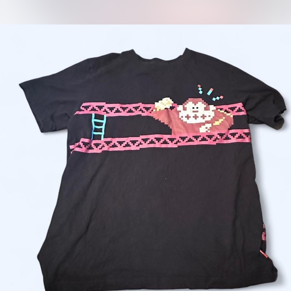 Nintendo Black Tee with Pink Donkey Kong Design